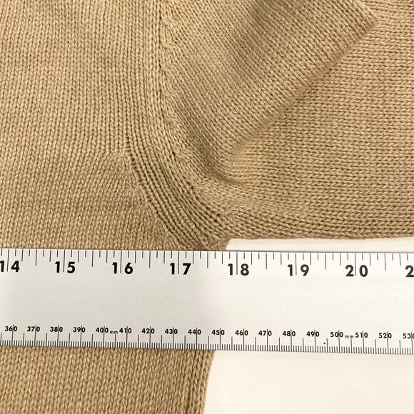 MASSIMO DUTTI Sweater S Cashmere Angora Wool Belt-Buckle-Shoulder Tan/Beige - Picture 11 of 12